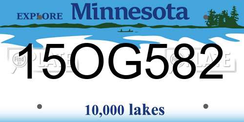15OG582 Minnesota License Plate