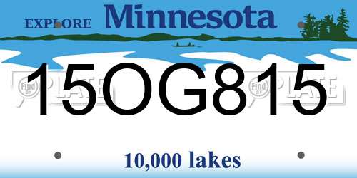 15OG815 Minnesota License Plate