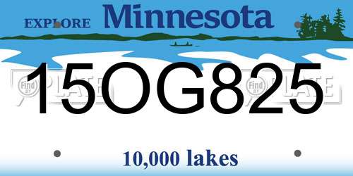 15OG825 Minnesota License Plate