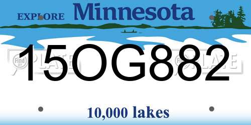 15OG882 Minnesota License Plate