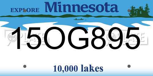15OG895 Minnesota License Plate