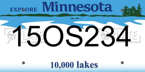 15OS234 Minnesota License Plate
