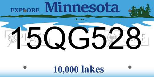 15QG528 Minnesota License Plate