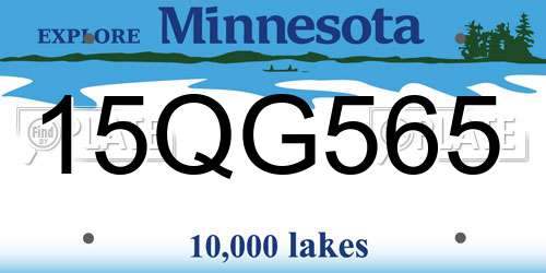 15QG565 Minnesota License Plate