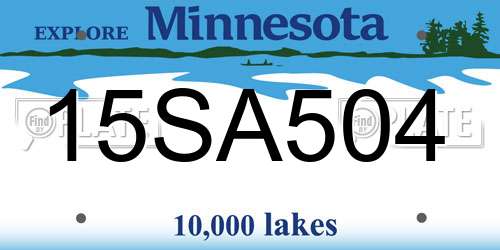 15SA504 Minnesota License Plate