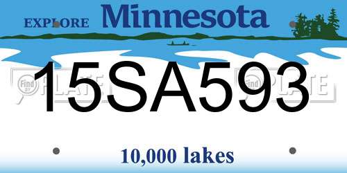 15SA593 Minnesota License Plate