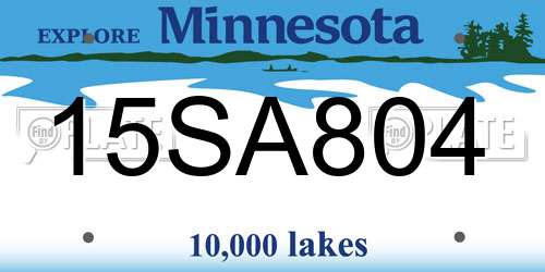 15SA804 Minnesota License Plate