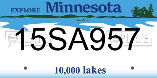 15SA957 Minnesota License Plate