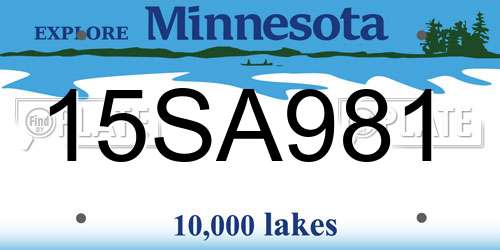 15SA981 Minnesota License Plate