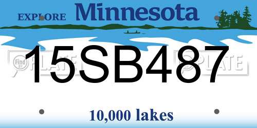 15SB487 Minnesota License Plate