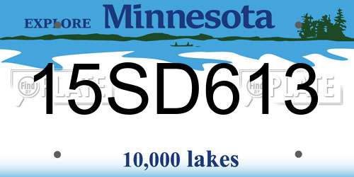 15SD613 Minnesota License Plate