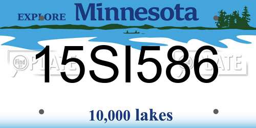 15SI586 Minnesota License Plate