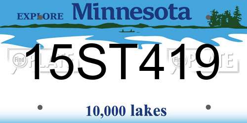15ST419 Minnesota License Plate