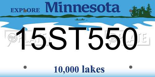 15ST550 Minnesota License Plate