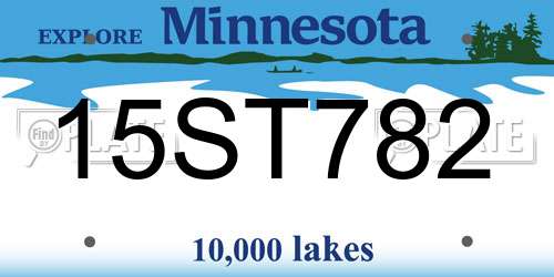 15ST782 Minnesota License Plate