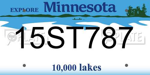 15ST787 Minnesota License Plate