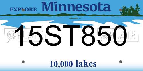 15ST850 Minnesota License Plate