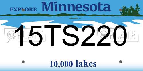 15TS220 Minnesota License Plate