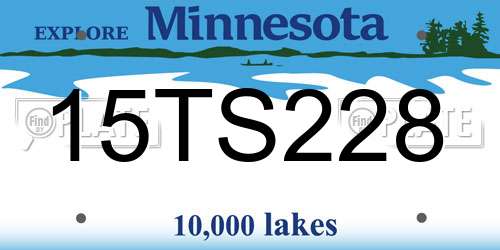 15TS228 Minnesota License Plate