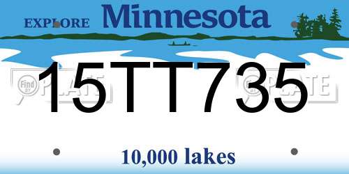 15TT735 Minnesota License Plate