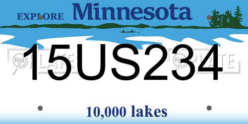 15US234 Minnesota License Plate