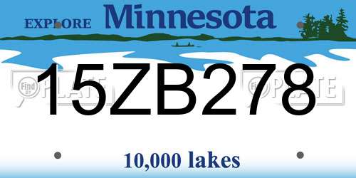 15ZB278 Minnesota License Plate