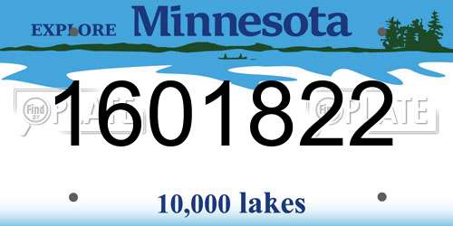 1601822 Minnesota License Plate