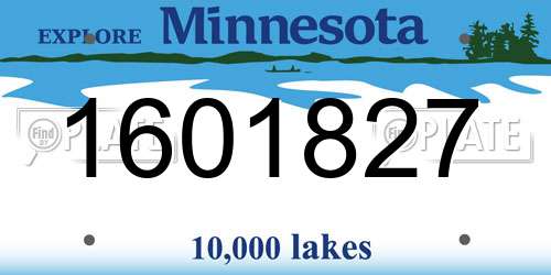 1601827 Minnesota License Plate