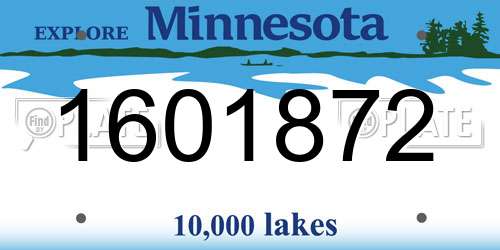 1601872 Minnesota License Plate