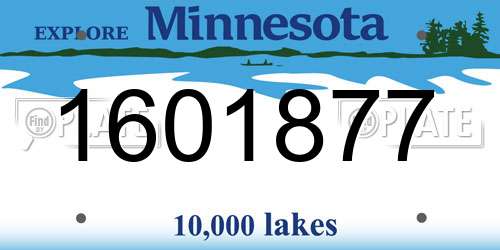 1601877 Minnesota License Plate
