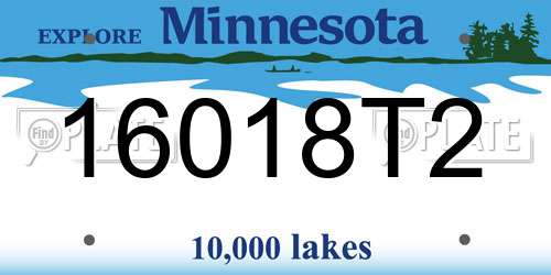 16018T2 Minnesota License Plate