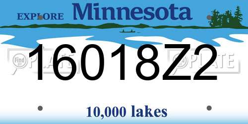 16018Z2 Minnesota License Plate