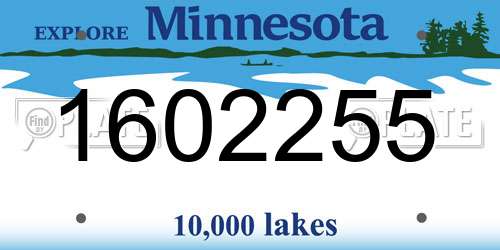 1602255 Minnesota License Plate