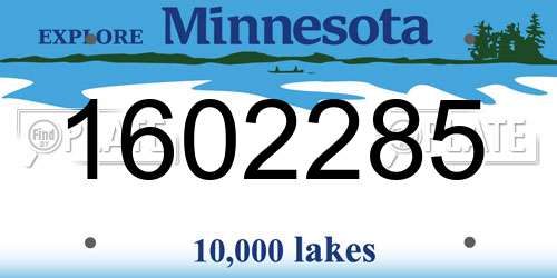 1602285 Minnesota License Plate