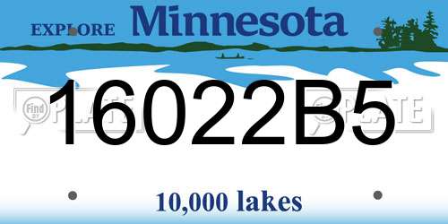 16022B5 Minnesota License Plate