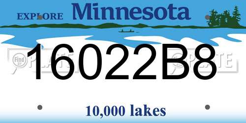 16022B8 Minnesota License Plate