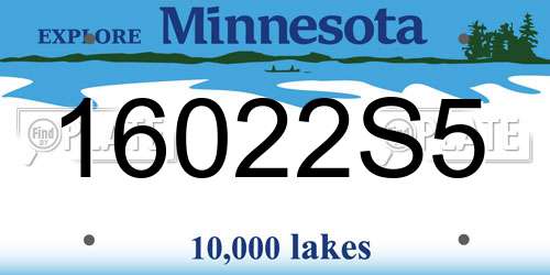 16022S5 Minnesota License Plate