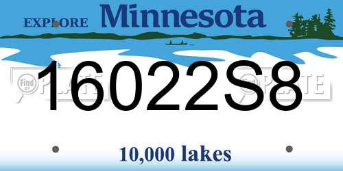 16022S8 Minnesota License Plate