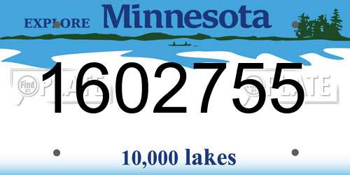 1602755 Minnesota License Plate