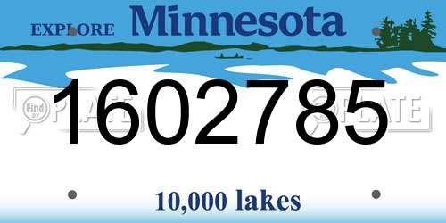 1602785 Minnesota License Plate