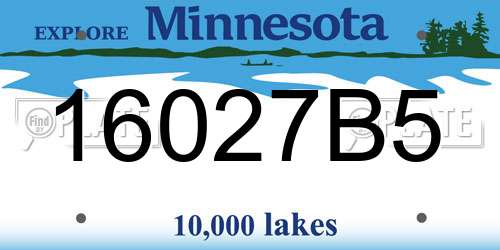 16027B5 Minnesota License Plate