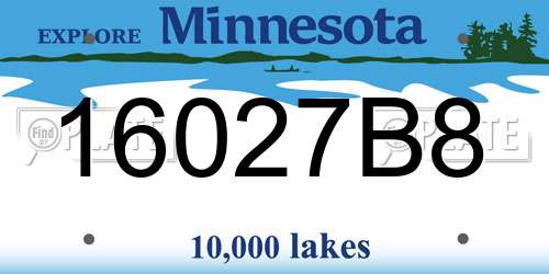 16027B8 Minnesota License Plate