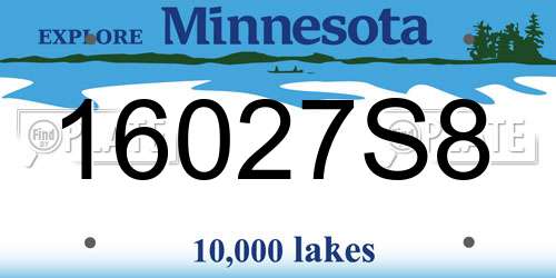 16027S8 Minnesota License Plate