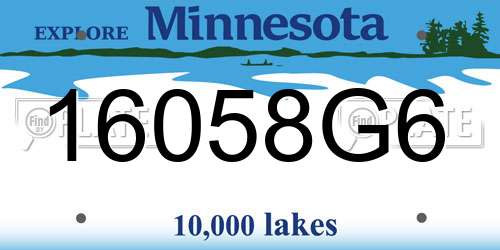 16058G6 Minnesota License Plate
