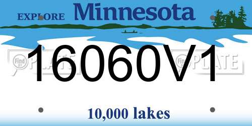16060V1 Minnesota License Plate