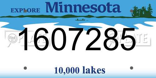 1607285 Minnesota License Plate