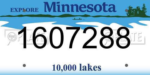 1607288 Minnesota License Plate