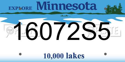 16072S5 Minnesota License Plate