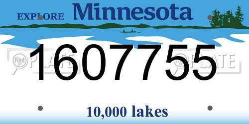 1607755 Minnesota License Plate