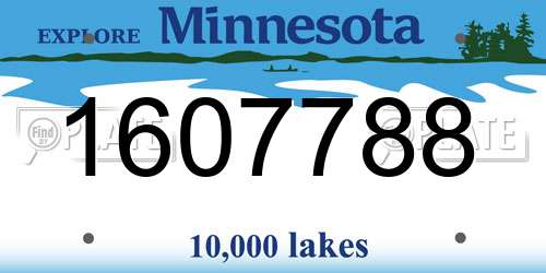 1607788 Minnesota License Plate
